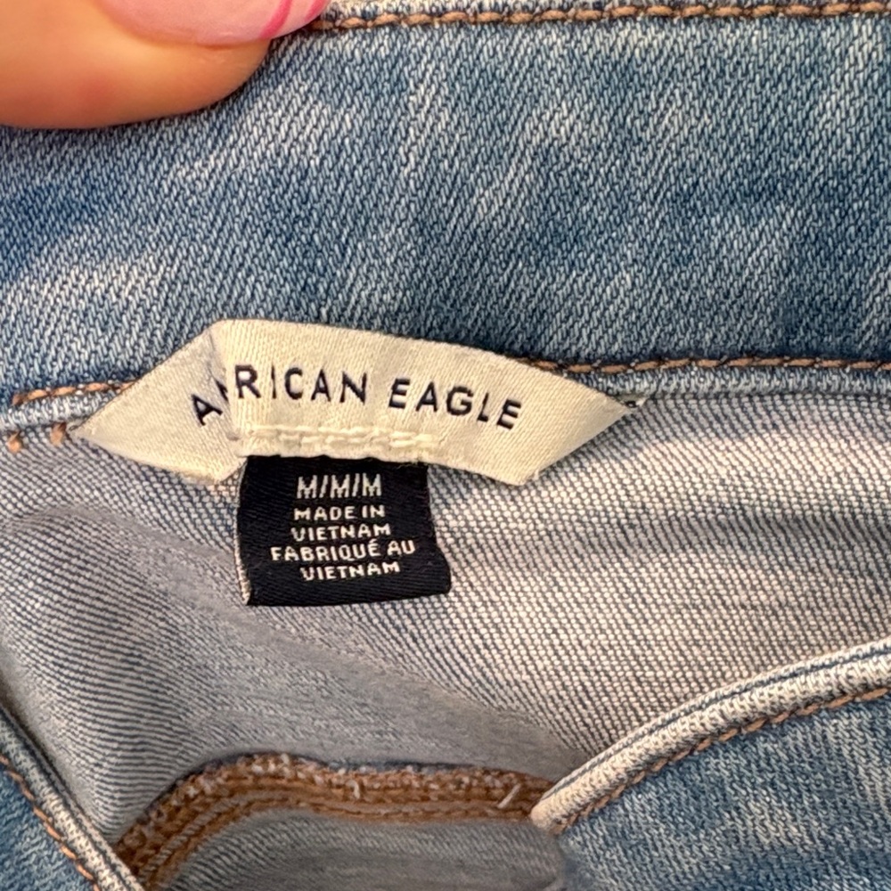 American Eagle Light Blue Denim Strapless Top - Picture 2 of 3